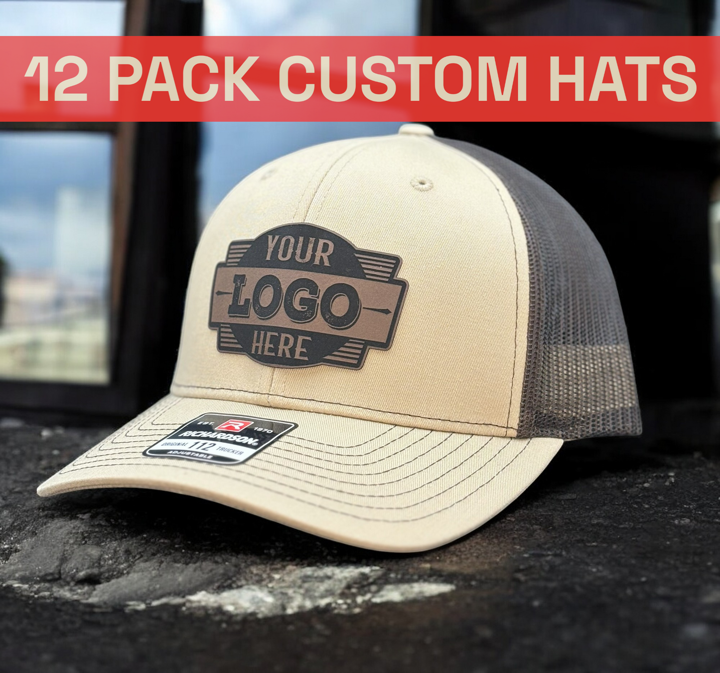 12 PACK OF CUSTOM HATS