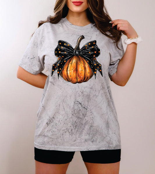 Black Bow Pumpkin-Grey ColorBlast