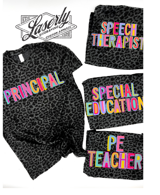 Black Leopard Education Shirts