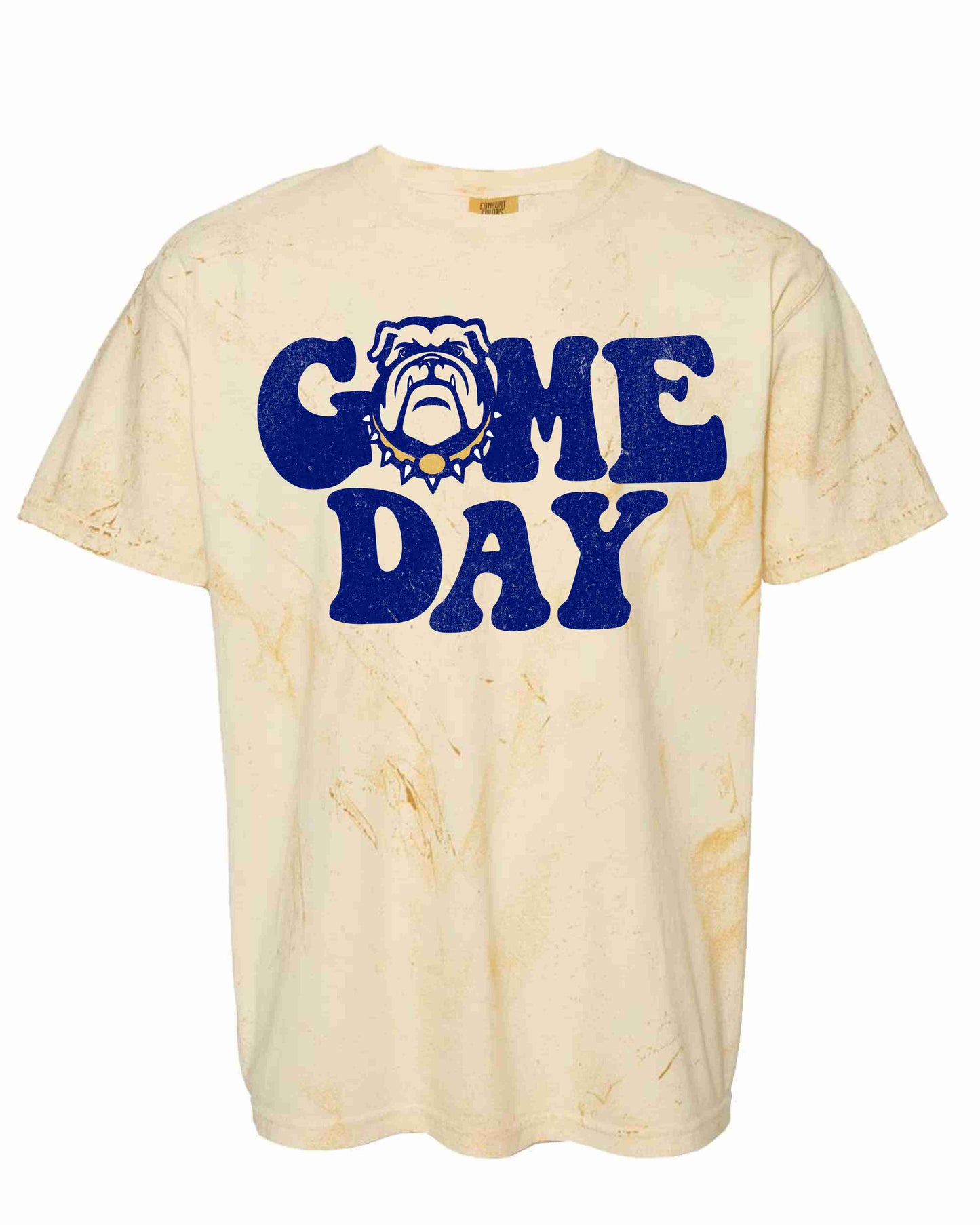 Game Day Blue Bulldog Mascot - Yellow ColorBlast