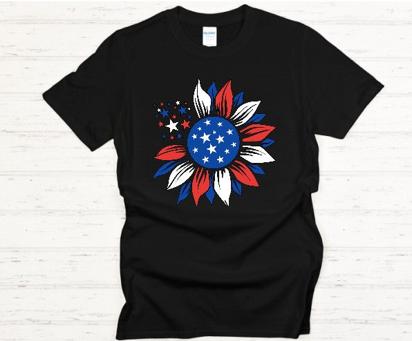 Red White Blue Sun Flower